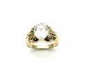 14ct Yellow Gold CZ Cluster Ring