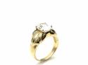 14ct Yellow Gold CZ Cluster Ring