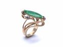 9ct Jade & Diamond 3 Stone Dress Ring