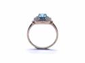 9ct Yellow Gold Blue Topaz & CZ Ring