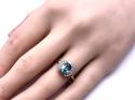 9ct Yellow Gold Blue Topaz & CZ Ring