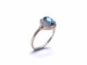 9ct Yellow Gold Blue Topaz & CZ Ring