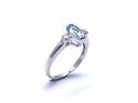 9ct Blue Topaz & Diamond 3 Stone Ring