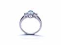 9ct Blue Topaz & Diamond 3 Stone Ring