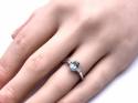 9ct Blue Topaz & Diamond 3 Stone Ring