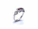 18ct White Gold Ruby & Diamond Ring