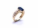 18ct Yellow Gold Sapphire & CZ Ring