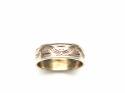 9ct 2 Colour Patterned Wedding Ring