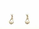 9ct Yellow Gold Claddagh Drop Stud Earrings 14mm