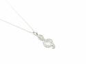 Silver CZ Treble Clef Pendant and Chain