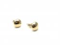 9ct Yellow Gold Button Stud Earrings 6mm