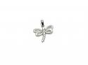 Silver CZ Dragonfly Charm Pendant