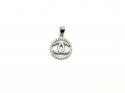 Silver Round CZ Halo Double CC Pendant