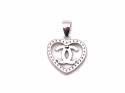 Silver CZ Heart CC Pendant