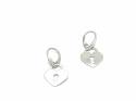 Silver Heart Padlock Drop Earrings