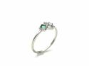 Silver Green & White CZ Fancy Ring