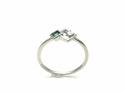 Silver Green & White CZ Fancy Ring