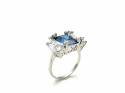 Silver Chunky CZ Fancy 3 Stone Ring