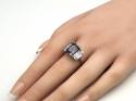 Silver Chunky CZ Fancy 3 Stone Ring