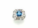 Silver Chunky CZ Fancy Cluster Ring
