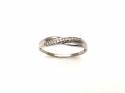 9ct White Gold Diamond Crossover Ring