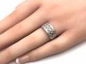 9ct White Gold Diamond Pave Ring