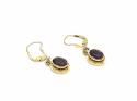 9ct Yellow Gold Purple CZ Drop Earrings