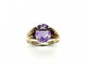 9ct Yellow Gold Amethyst Solitaire