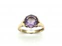 9ct Yellow Gold Amethyst Solitaire Ring