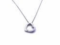 9ct White Gold Diamond Heart Necklet