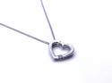 9ct White Gold Diamond Heart Necklet