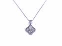9ct Diamond Clover Pendant & Chain