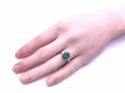 18ct White Gold Emerald & Diamond 3 Stone Ring