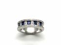 9ct Sapphire & Diamond Pave Ring