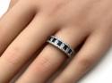 9ct Sapphire & Diamond Pave Ring
