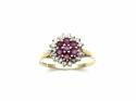 9ct Ruby & Diamond Cluster Ring