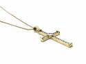 18ct Yellow Gold Diamond Cross & Chain