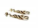 9ct Yellow Gold Plaited Drop Earrings