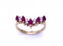 14ct Ruby & Diamond Wishbone Ring