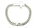 Silver Cross Close Curb Bracelet