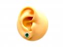 18ct White Gold Emerald & Diamond Cluster Earrings