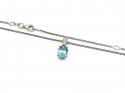 Silver Blue Topaz & CZ Oval Pendant & Chain