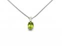 Silver Peridot & CZ Pendant & Chain