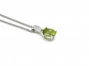 Silver Peridot & CZ Pendant & Chain