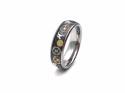 Tungsten Carbide Ring Yellow & Black IP & Carbon