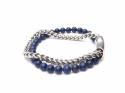 Lapis Bead & Stainless Steel Bracelet