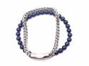 Lapis Bead & Stainless Steel Bracelet