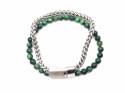 Malachite Bead & Stainless Steel Bracelet