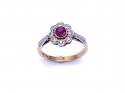 18ct Yellow Gold Ruby & Diamond Ring