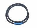 Leather Black Wrap Bracelet Blue IP Steel Clasp